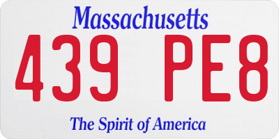 MA license plate 439PE8