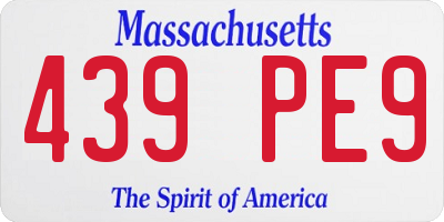 MA license plate 439PE9