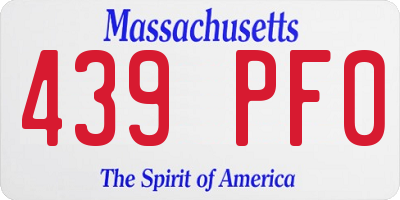 MA license plate 439PF0