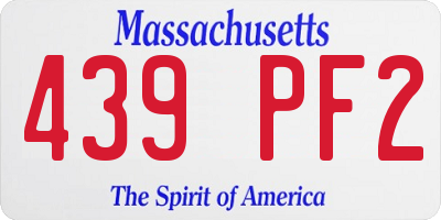 MA license plate 439PF2