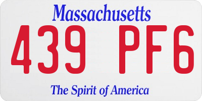 MA license plate 439PF6
