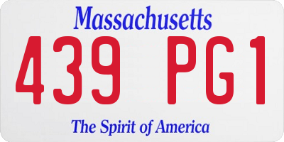 MA license plate 439PG1