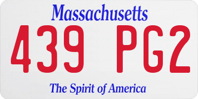 MA license plate 439PG2
