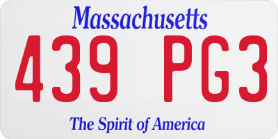 MA license plate 439PG3