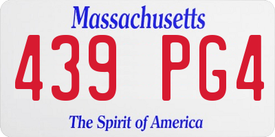 MA license plate 439PG4