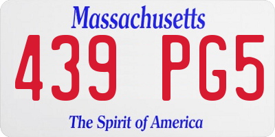 MA license plate 439PG5