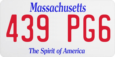 MA license plate 439PG6