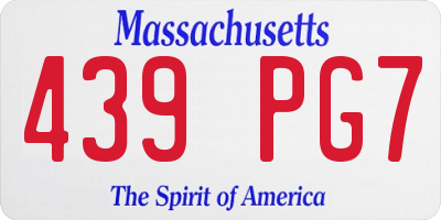 MA license plate 439PG7