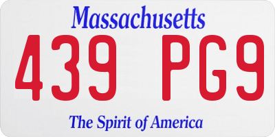 MA license plate 439PG9