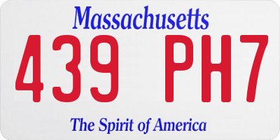 MA license plate 439PH7