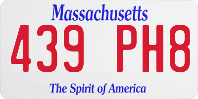 MA license plate 439PH8