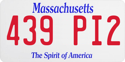 MA license plate 439PI2