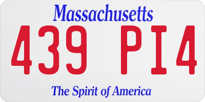 MA license plate 439PI4