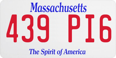 MA license plate 439PI6