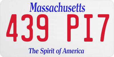 MA license plate 439PI7