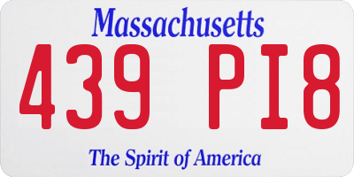 MA license plate 439PI8