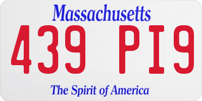 MA license plate 439PI9