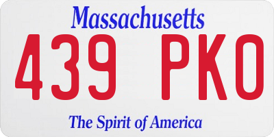 MA license plate 439PK0
