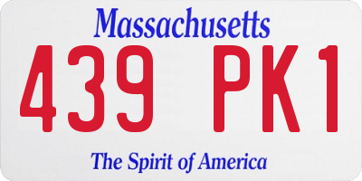 MA license plate 439PK1