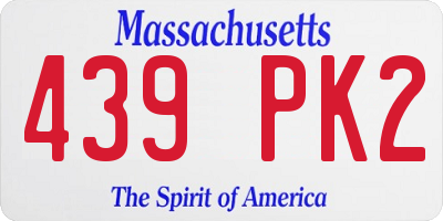 MA license plate 439PK2