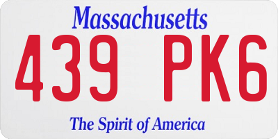 MA license plate 439PK6
