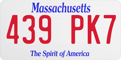 MA license plate 439PK7