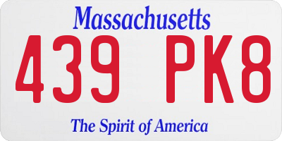 MA license plate 439PK8