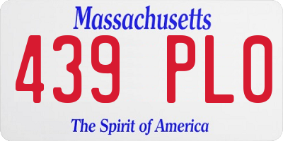 MA license plate 439PL0