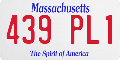 MA license plate 439PL1