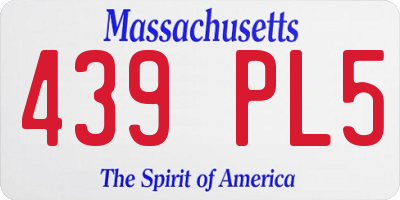MA license plate 439PL5