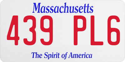 MA license plate 439PL6