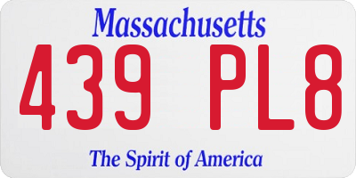 MA license plate 439PL8
