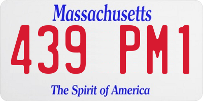 MA license plate 439PM1