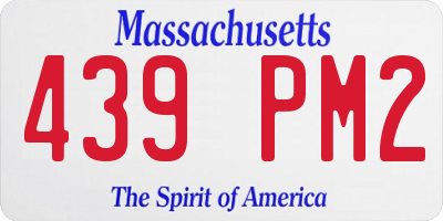 MA license plate 439PM2