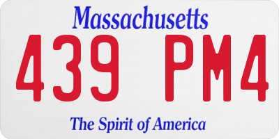 MA license plate 439PM4