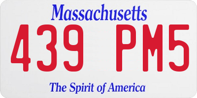 MA license plate 439PM5
