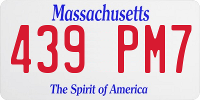MA license plate 439PM7
