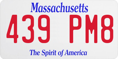 MA license plate 439PM8