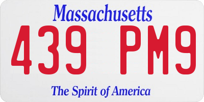 MA license plate 439PM9
