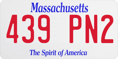 MA license plate 439PN2