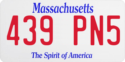 MA license plate 439PN5