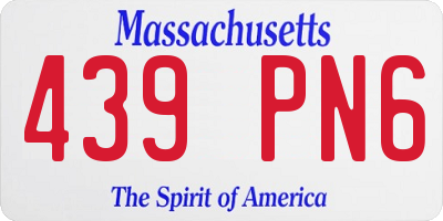 MA license plate 439PN6