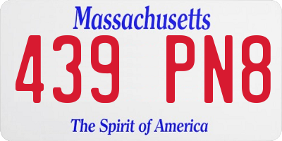 MA license plate 439PN8