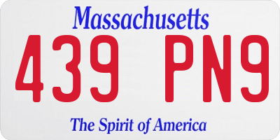 MA license plate 439PN9