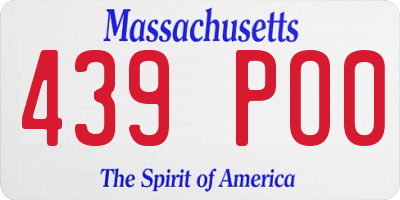 MA license plate 439PO0