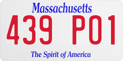 MA license plate 439PO1