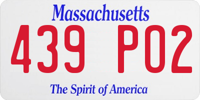 MA license plate 439PO2