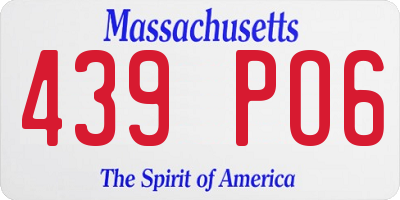 MA license plate 439PO6