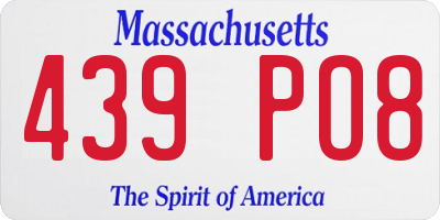 MA license plate 439PO8