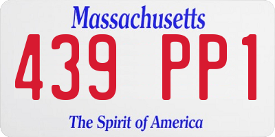 MA license plate 439PP1